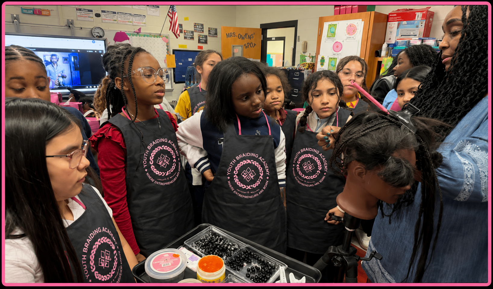 Youth Braiding Academy school outreach
